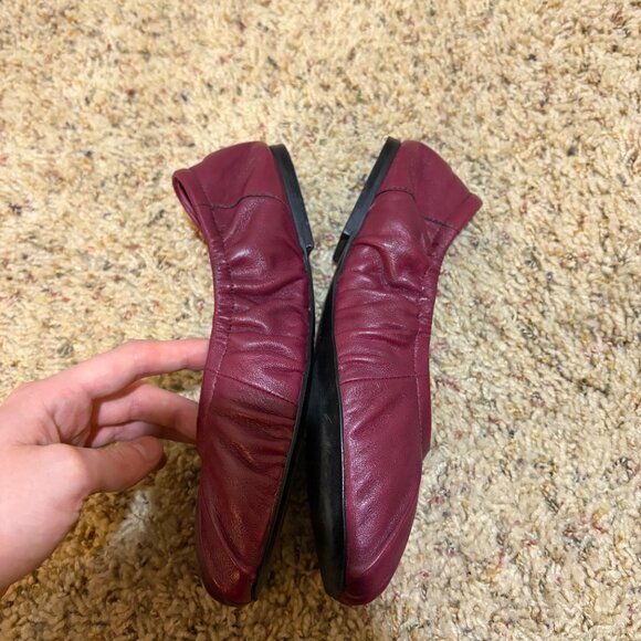 Free People Cara Ballet Flats Leather Wild Mulberry - Picture 9 of 12